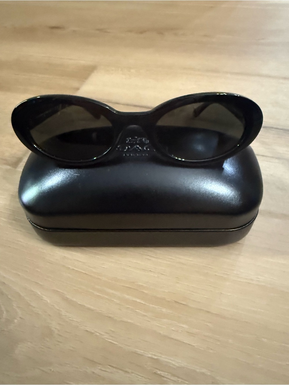 Coach Women's Black Oval Sunglasses with Dark Lenses - Picture 10 of 11